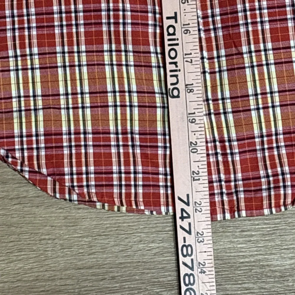 Polo Ralph Lauren Shirt Boys Size Medium 12/14 Plaid SS Button‎ Up Blue Pony
